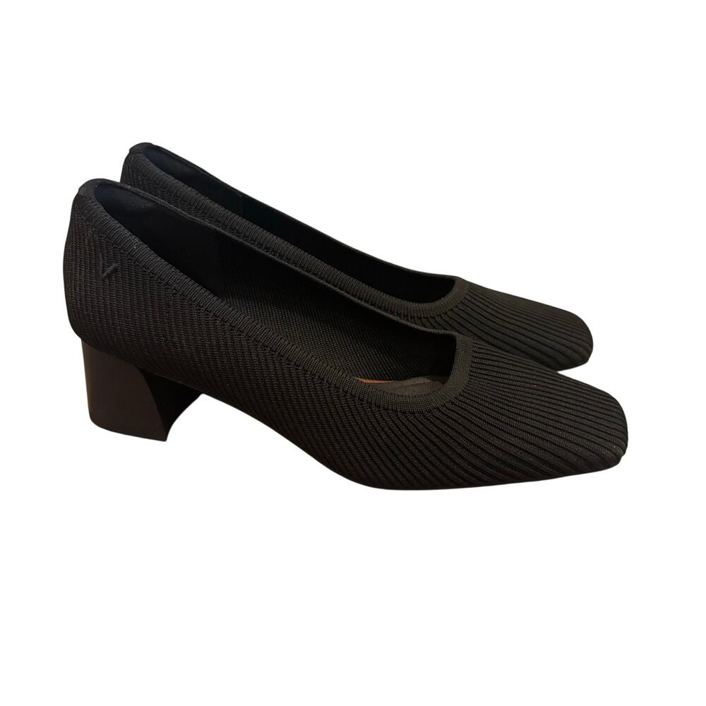 Vivaia Square-Toe Margot Chunky Heels (Monroe) in Black - size 39 (US 8)